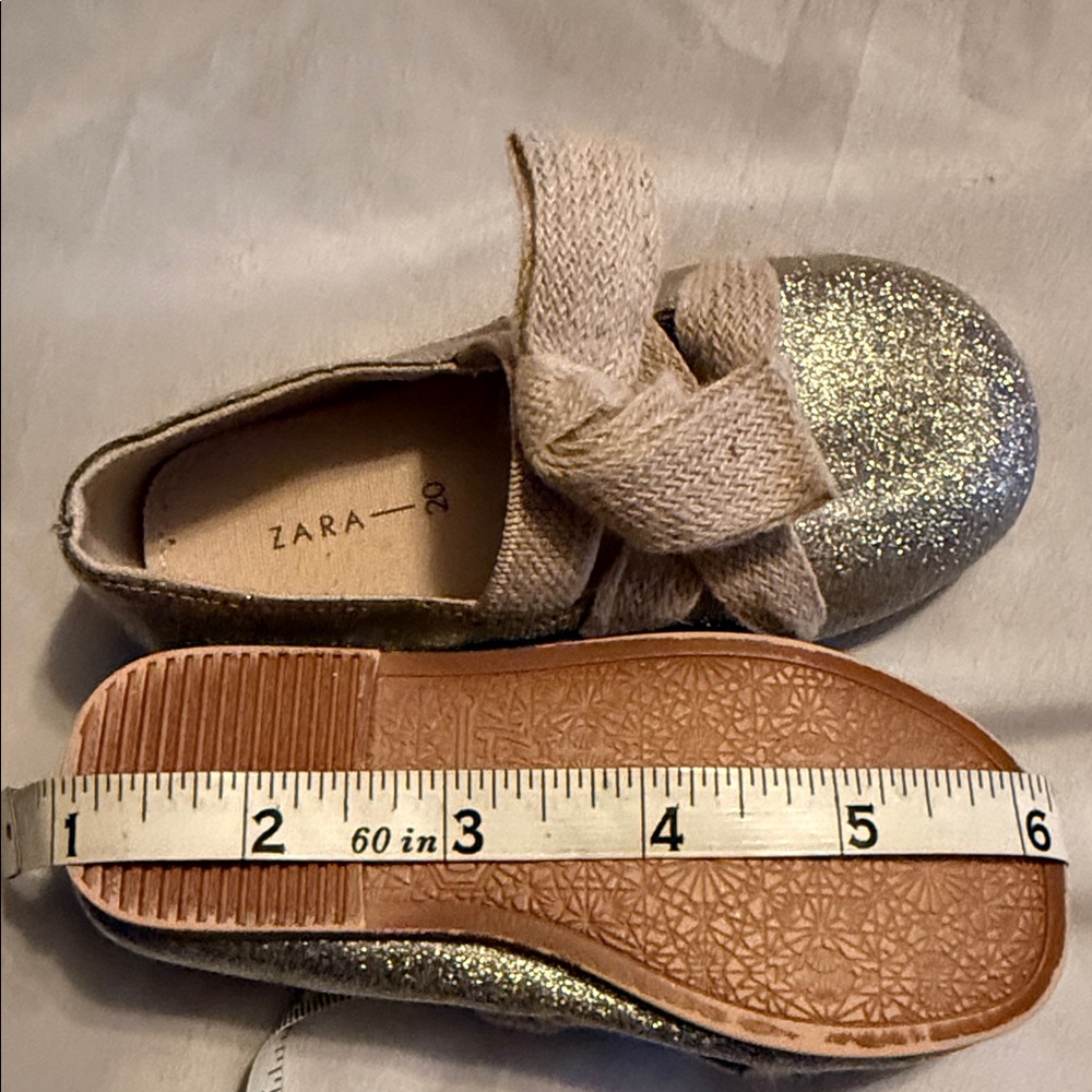 Zara Kids Glittery Silver Dress Shoes - Picture 2 of 5
